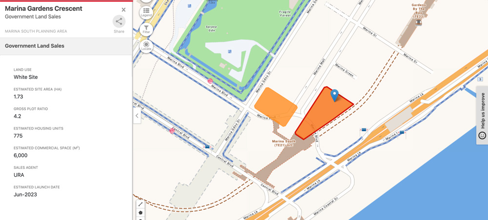 Marina Gardens Crescent Residences location map